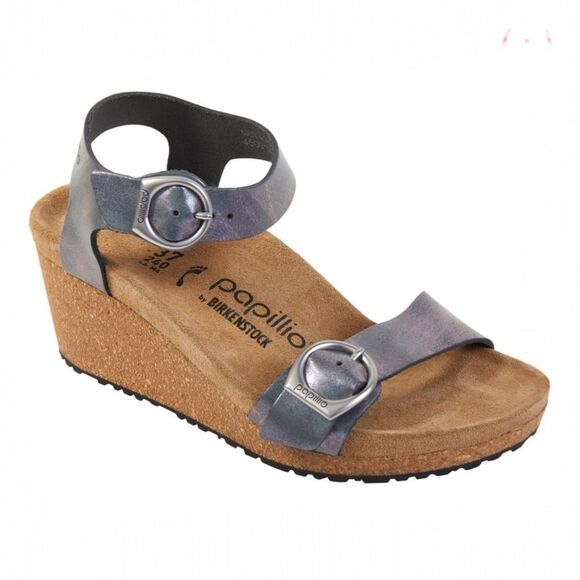 Birkenstock Shoes - Papillio by Birkenstock Soley Grey Wedge Sandals Pearlescent US 8/39 NWT